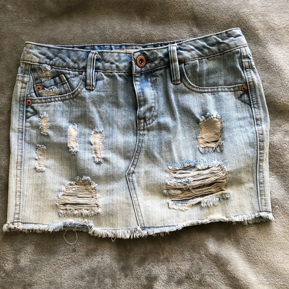 Highway Women’s denim skirt 1 Distressed Cowgirl Rodeo Summer Festival Concert
